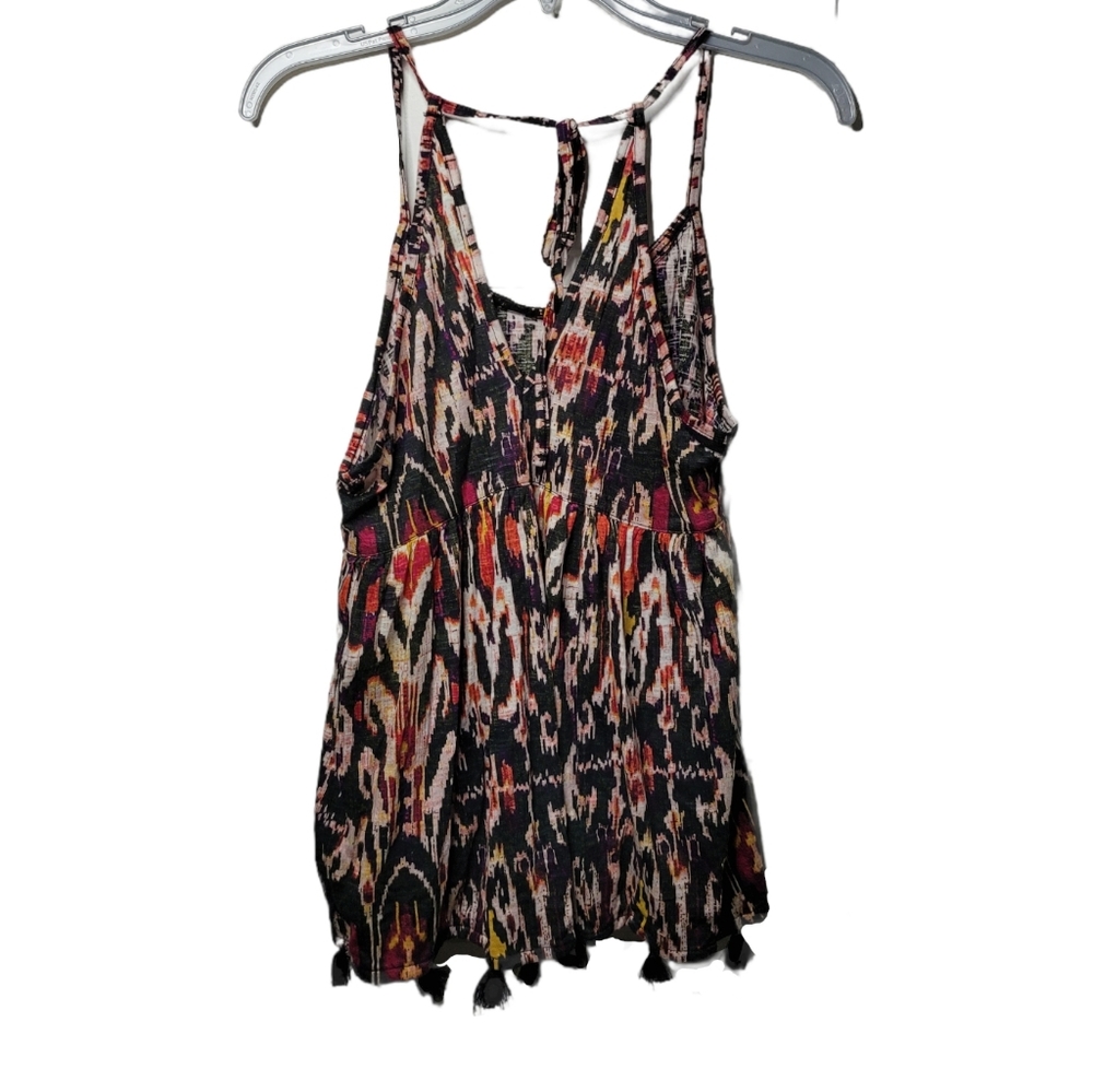 A.n.a Black Multi Knit Tank Top Medium